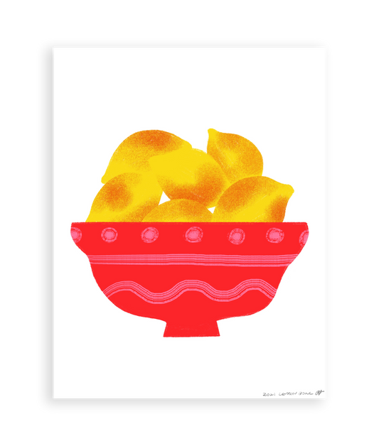 Lemon Bowl Art Print