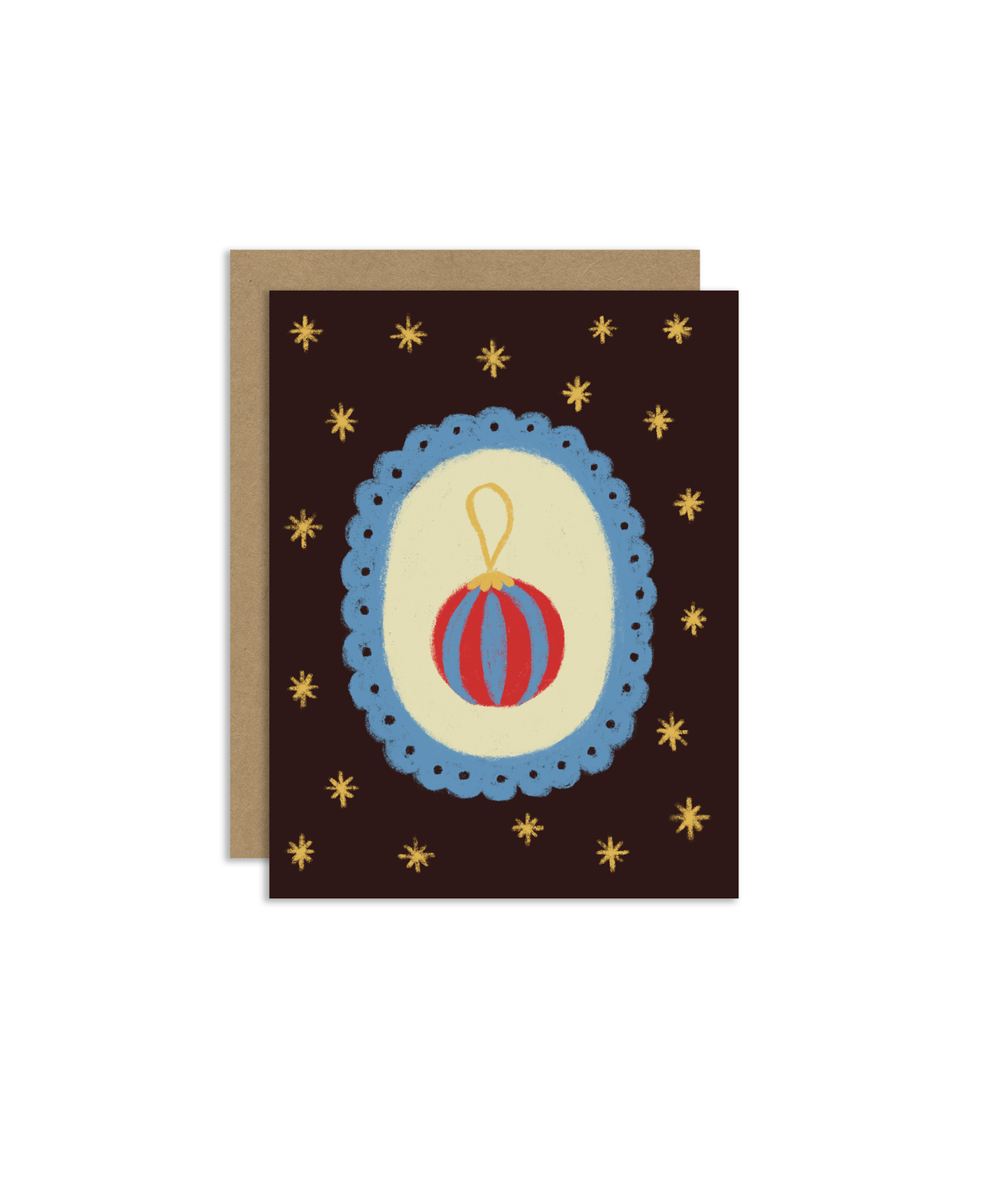 Striped Ornament Holiday Greeting Card