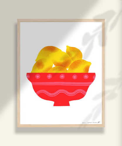 Lemon Bowl Art Print