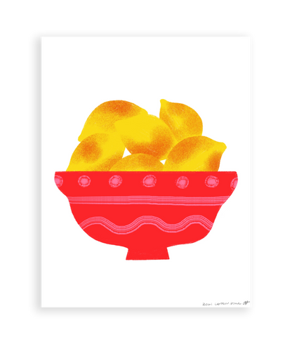 Lemon Bowl Art Print