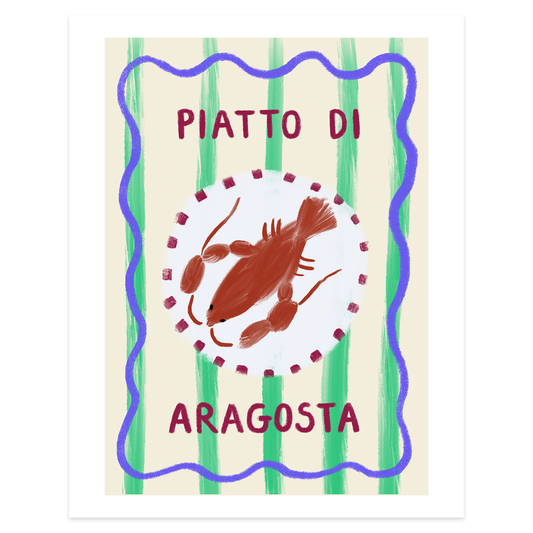 Piatto di Aragosta Art Print