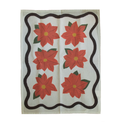Poinsettia Tea Towel